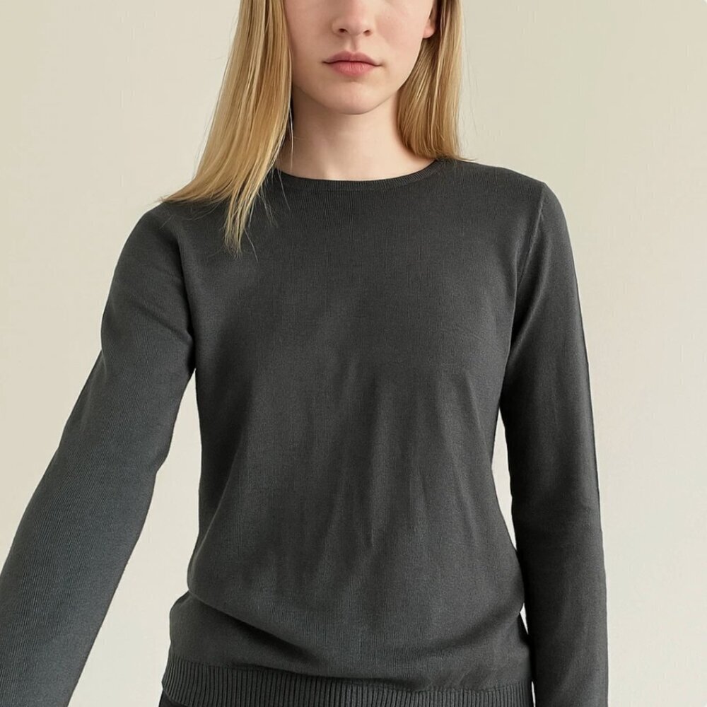 Bitte Kai Rand Merino Wool Sweater Women’s Size Small Dark Gray Lightweight Knit